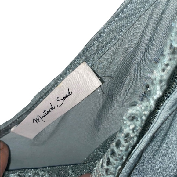 Mustard seed sage green camisole with lace inlay - Picture 4 of 6